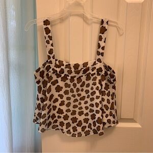 Buddy Love Brown and White Cropped Sleeveless Tank Top